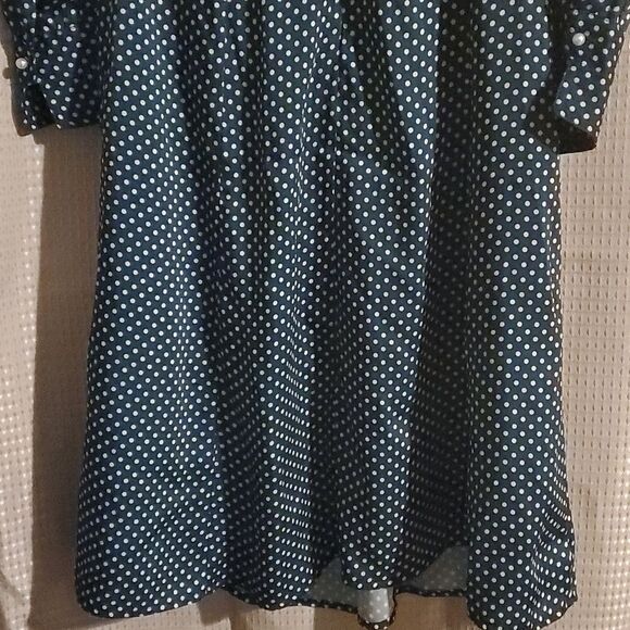 Jane Xuan Vintage dress dark green with white polka dots and beads buttons - Picture 7 of 9